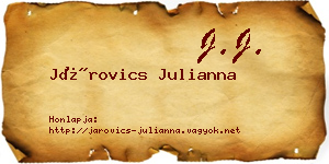 Járovics Julianna névjegykártya